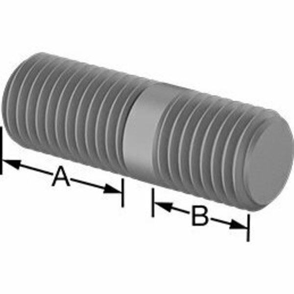 Bsc Preferred Threaded on Both Ends Stud Steel M20 x 2.5 mm Size 31 mm and 20 mm Thread Length 60 mm Long 5580N183